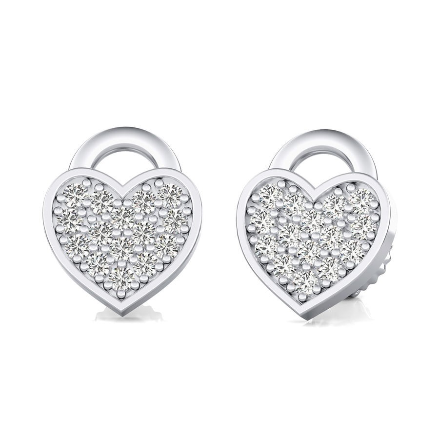 Heart Lock Stud Earrings
