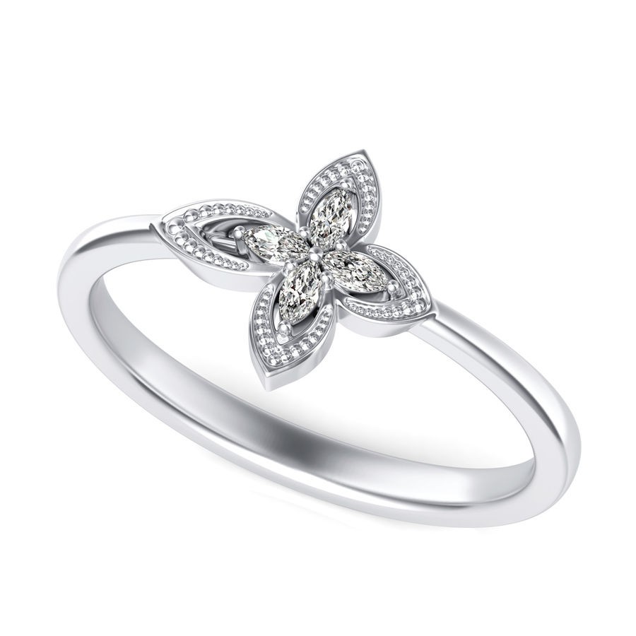 Marquise Floral Cross