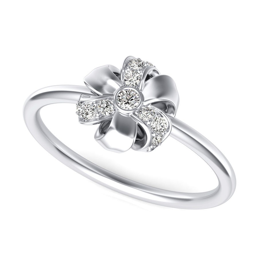 Floral Bow Tie Fashion Ring