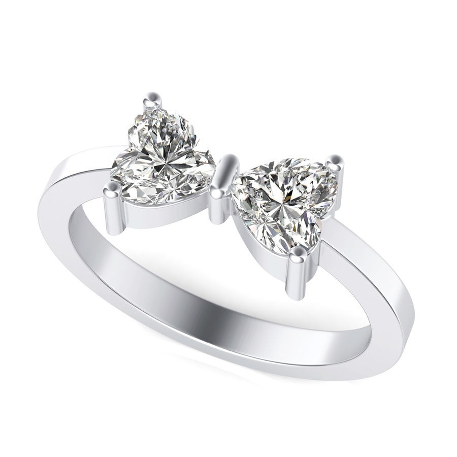 Heart Shape Butterfly Fashion Ring