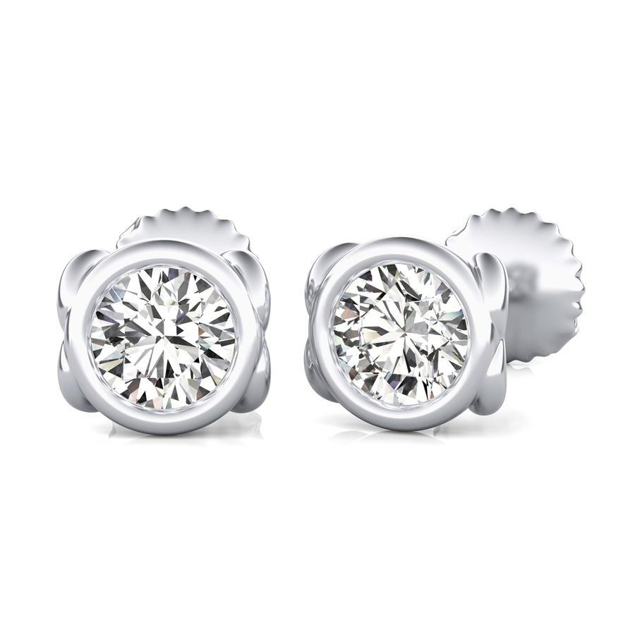 Bezel Stud Earrings