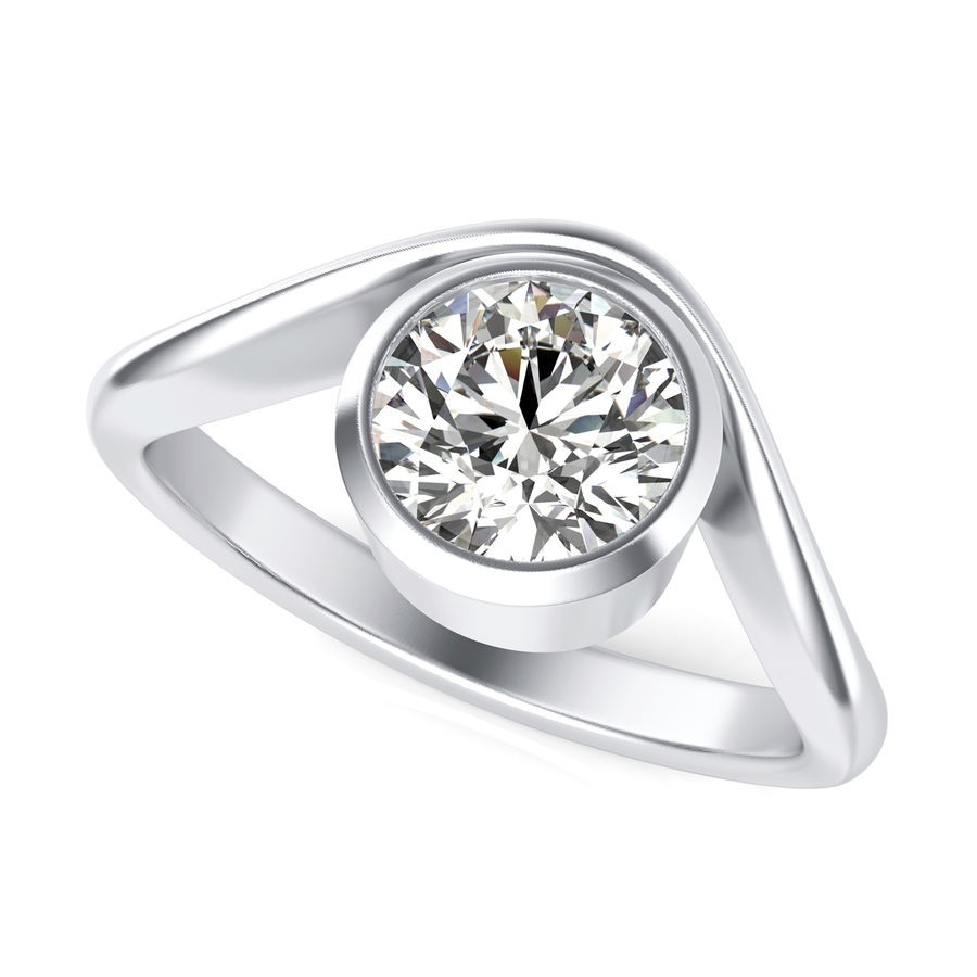Bezel Solitaire Engagement Ring