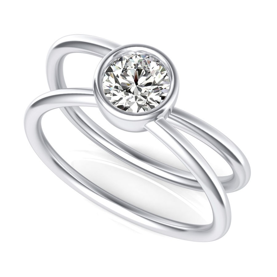 Bezel Solitaire Engagement Ring