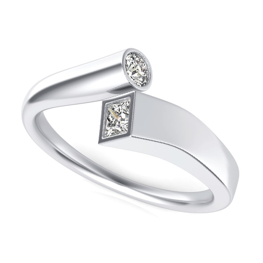Open Spotlight Princess Cut Fashion Ring