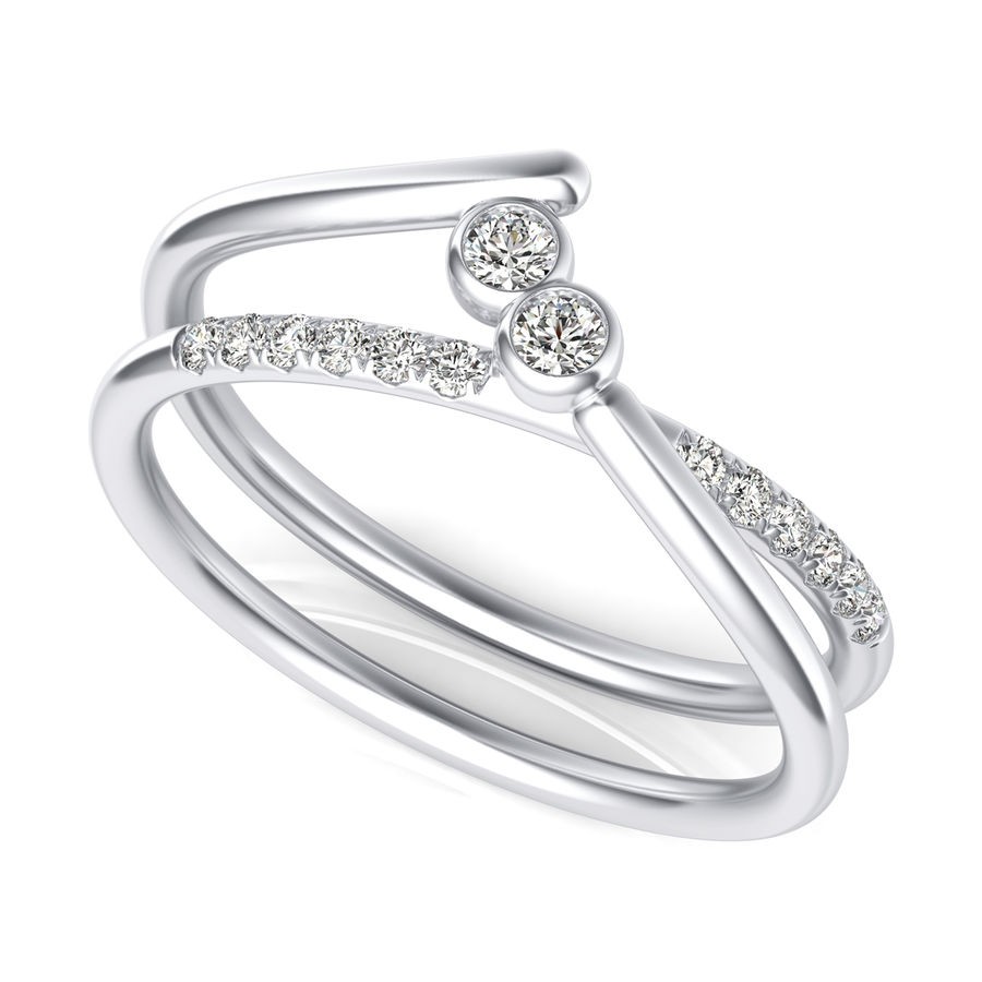 Split Shank Two Stone Fashion Ring