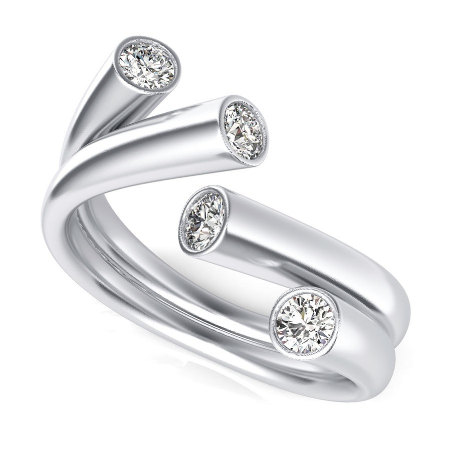 Double Spotlight Open Fashion Ring