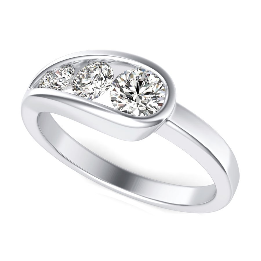 Bezel Set Three Stone Fashion Ring