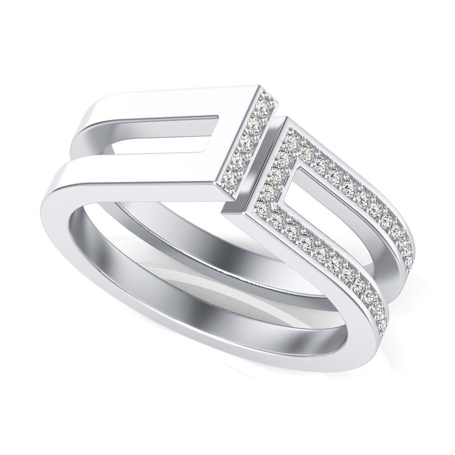 Single Bar with Side Stones Fashion Ring