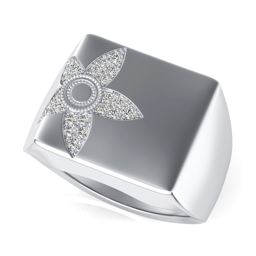 Flower Encrusted Cocktail Ring