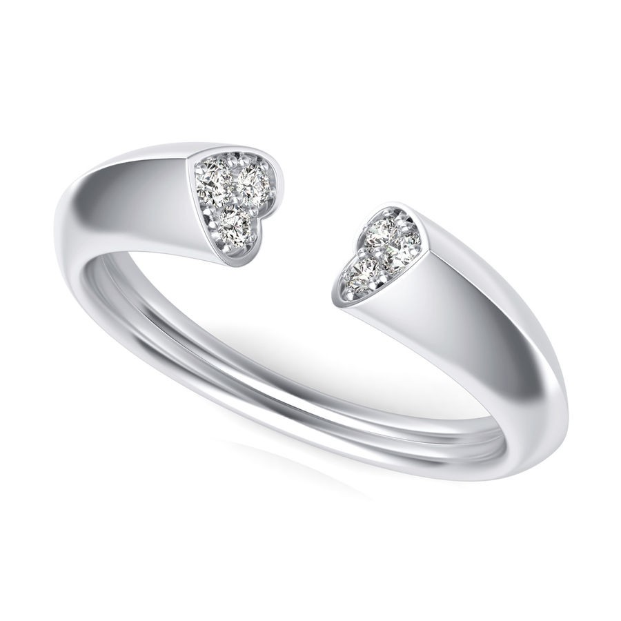 Open End Heart Shape Fashion Ring