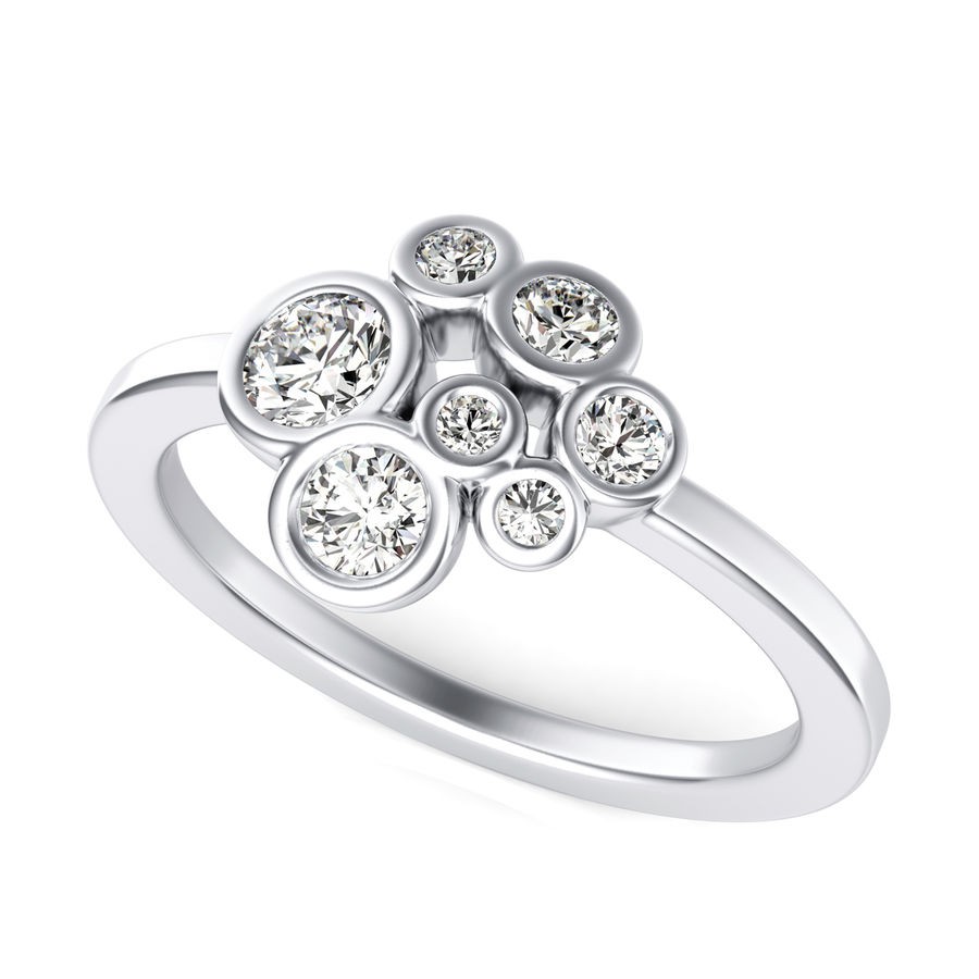 Bezel Set Cluster Stones