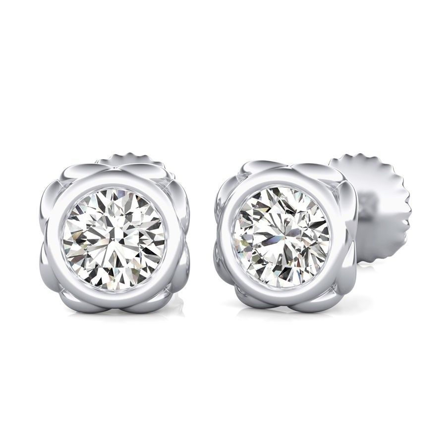 Bezel Stud Earrings