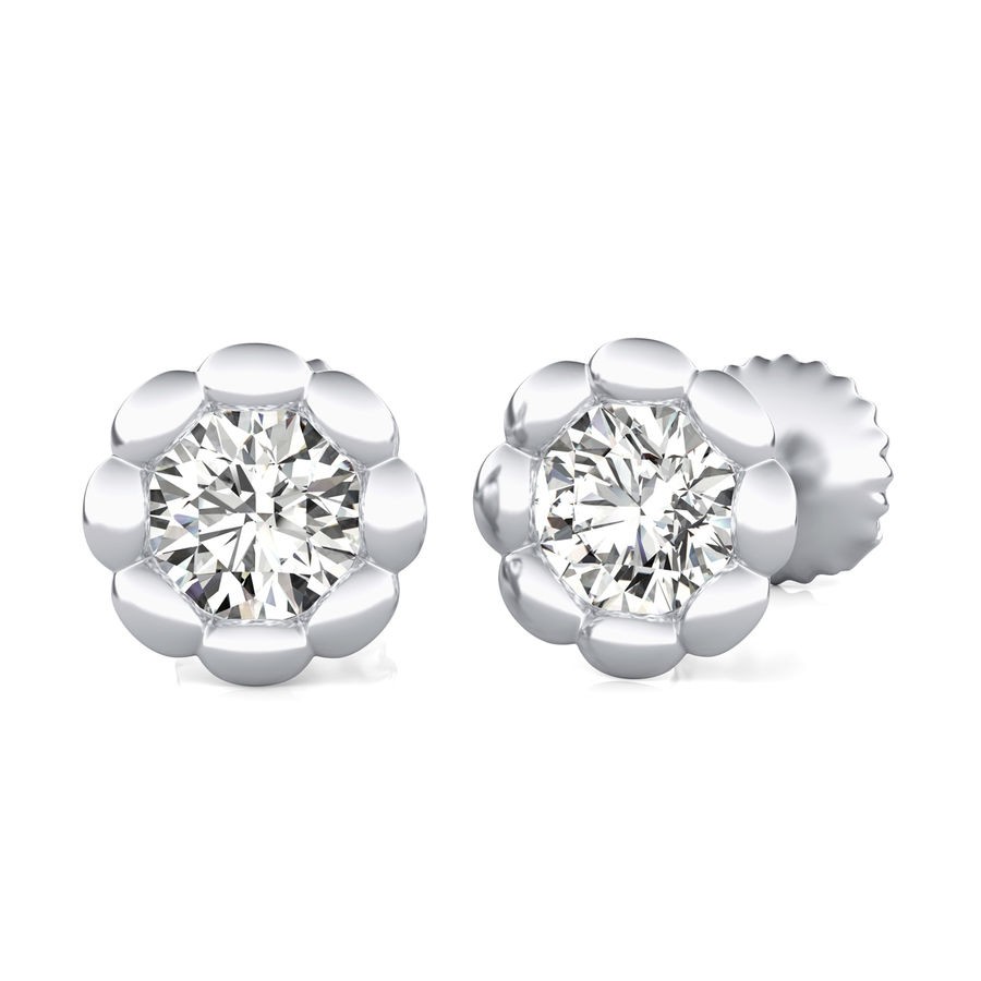 Bezel Stud Earrings