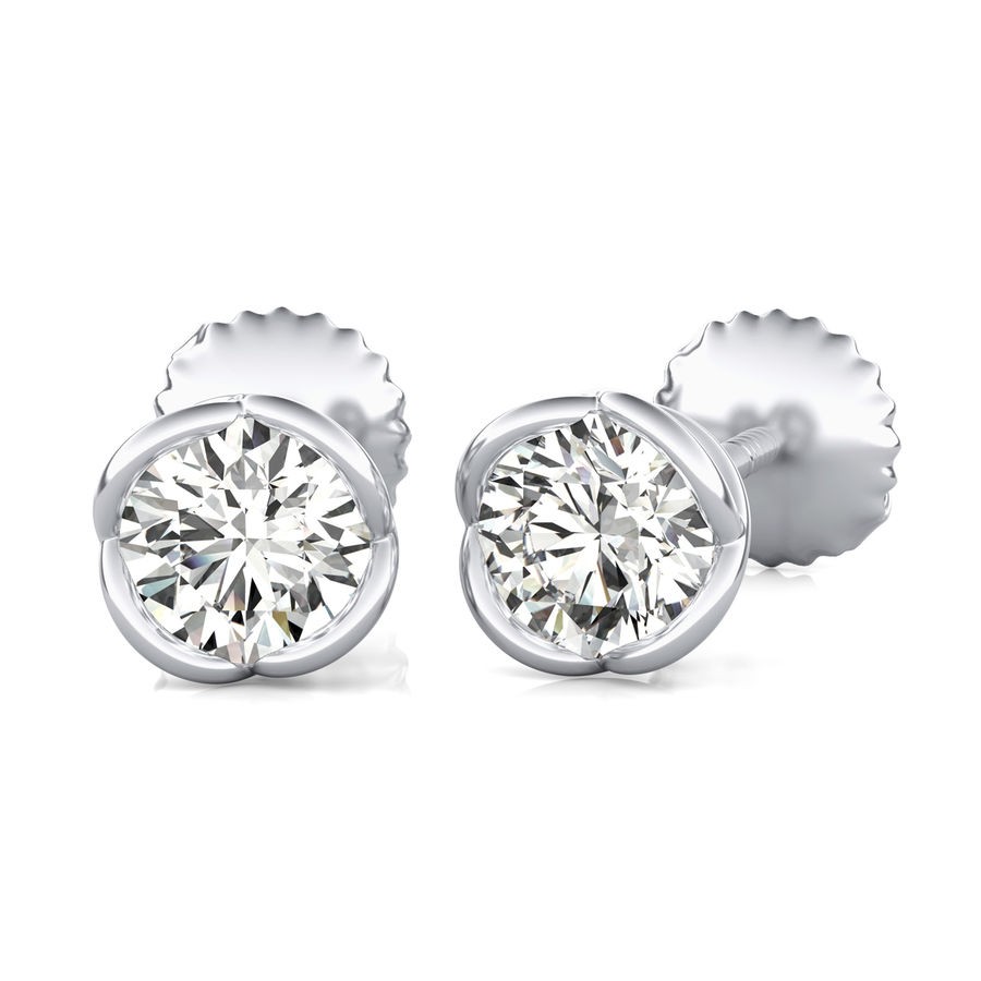 Bezel Stud Earrings