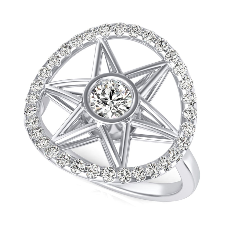 Star with Halo Cocktail Ring