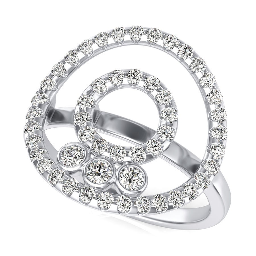 Double Circle Cocktail Ring