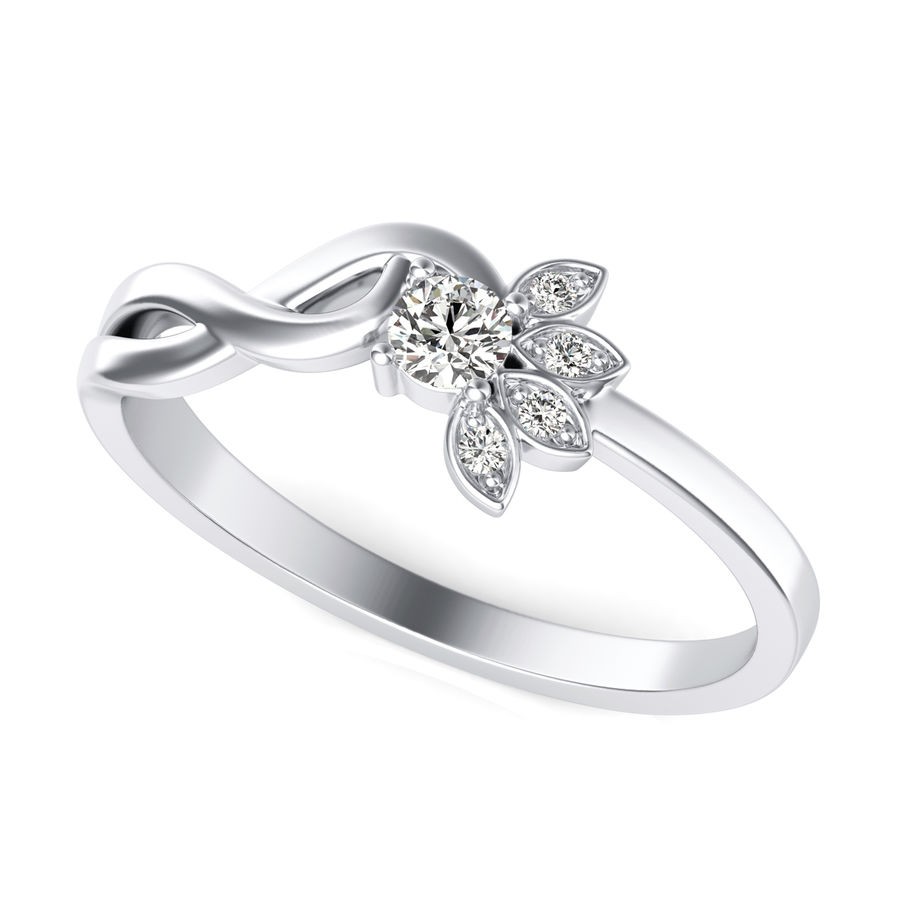 Long Stem Flower Fashion Ring 