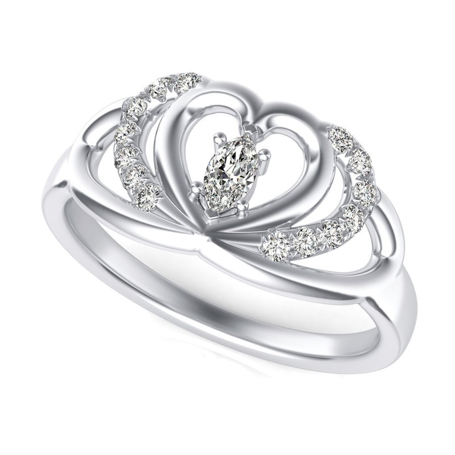 Heart Ring with Marquise Center