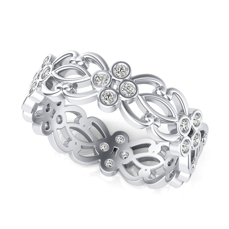 Bezel Floral Eternity Ring