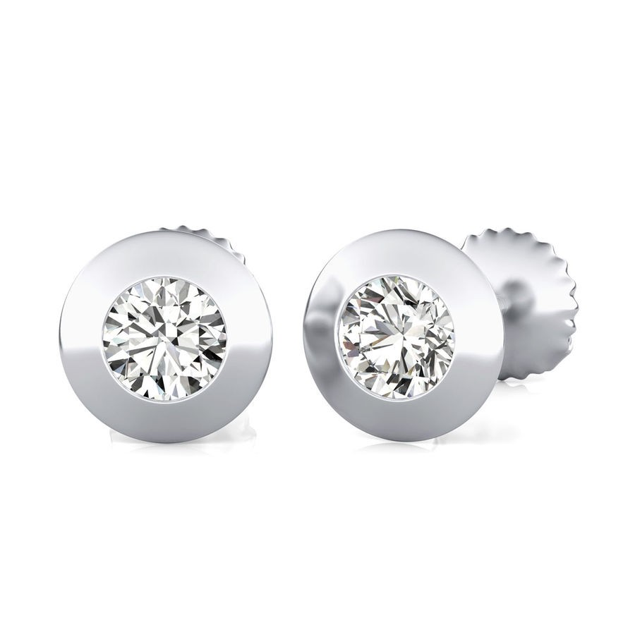 Bezel Stud Earrings