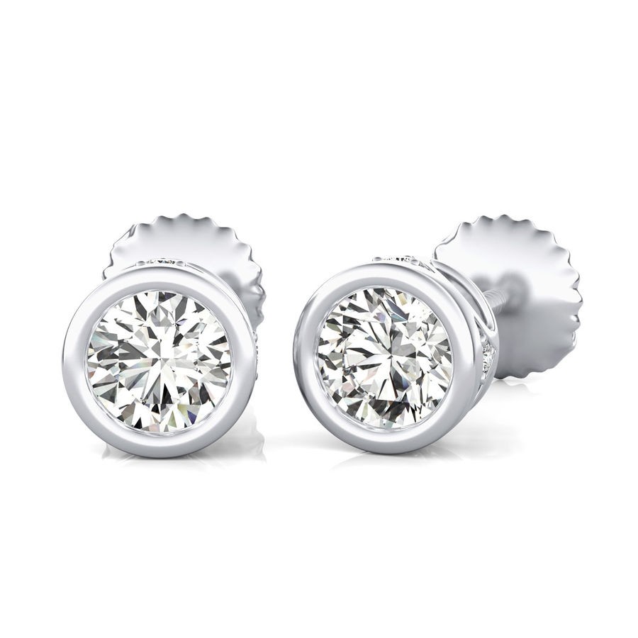 Bezel Stud Earrings