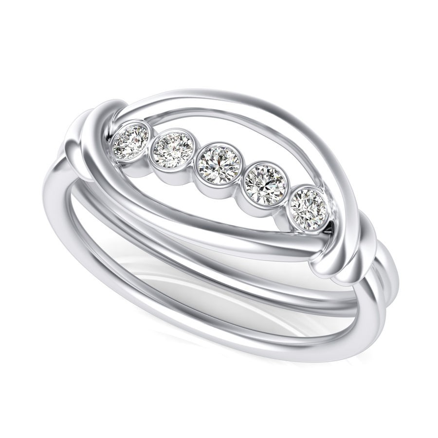 5 Stone Ring Double Shank