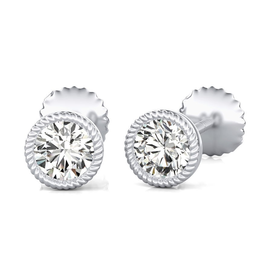 Bezel Stud Earrings
