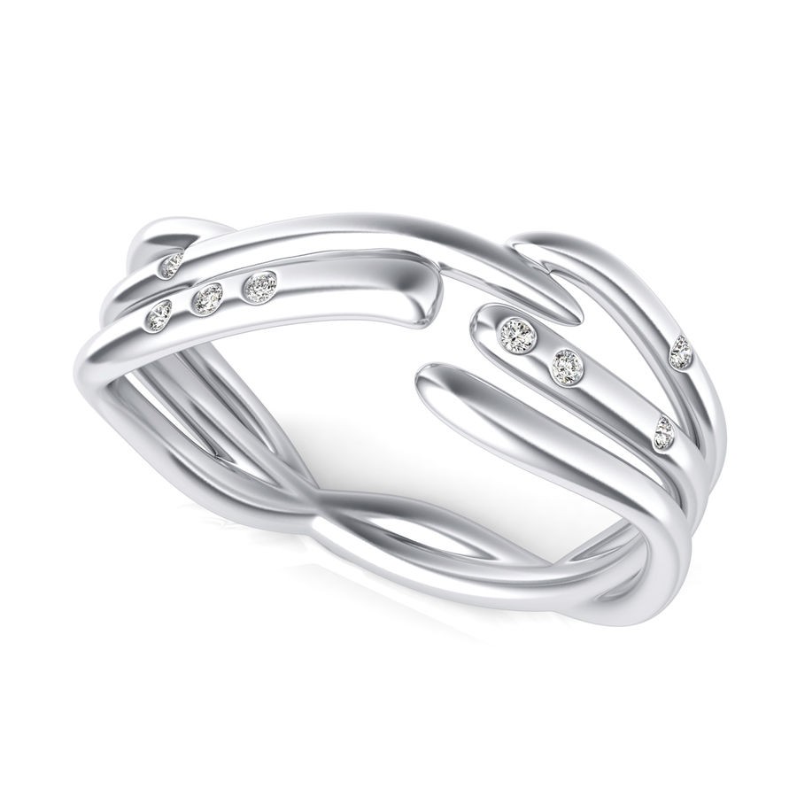 Triple Row Bezel Set Fashion Ring
