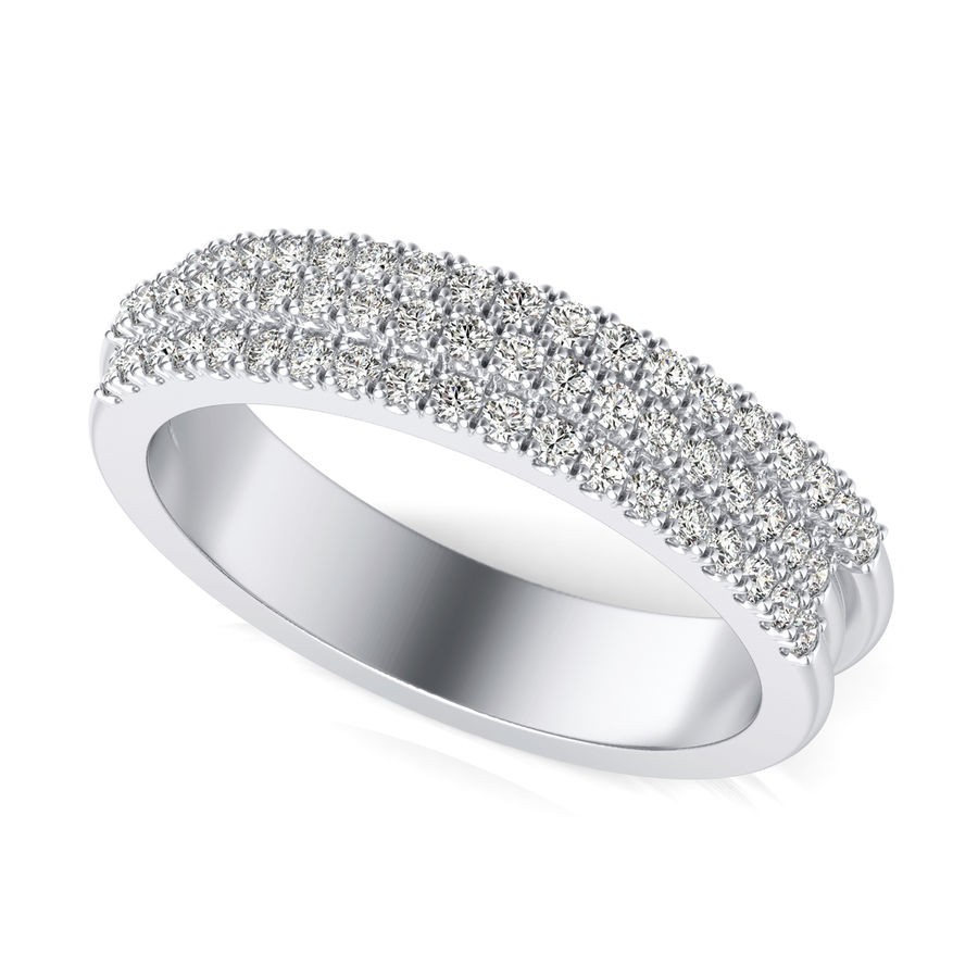 Triple Row Prong Set Fashion Ring