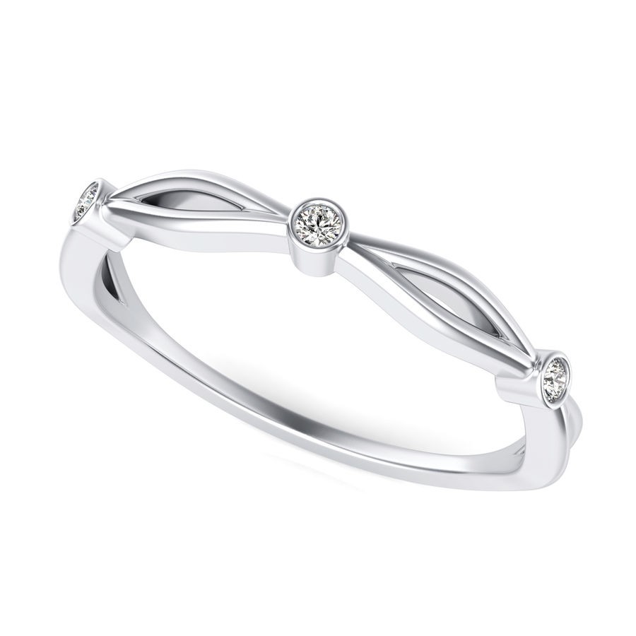 Bezel Set Twist Fashion Ring