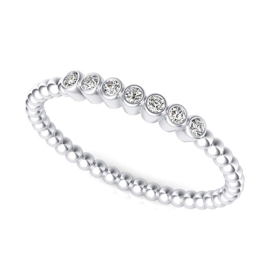 7 Stone Bezel Ring with Balls