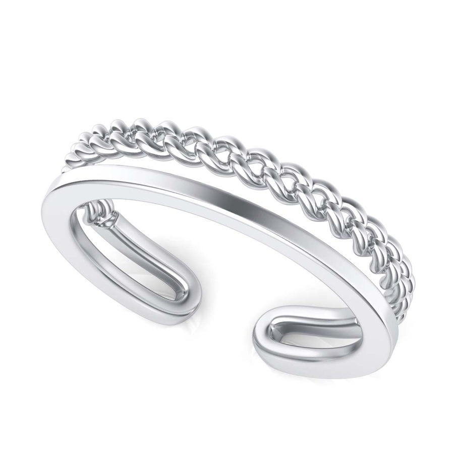 Gold Bar and Chain Link Fashion Ring