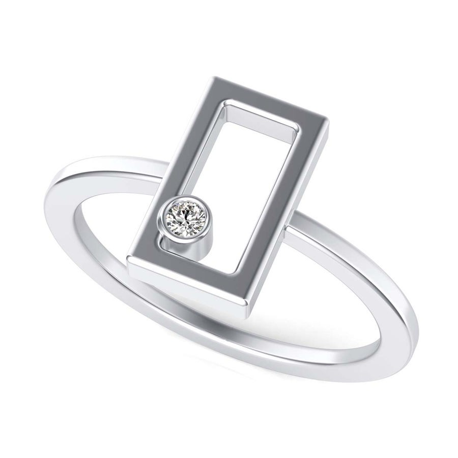 Rectangle with Diamond Fashion Ring