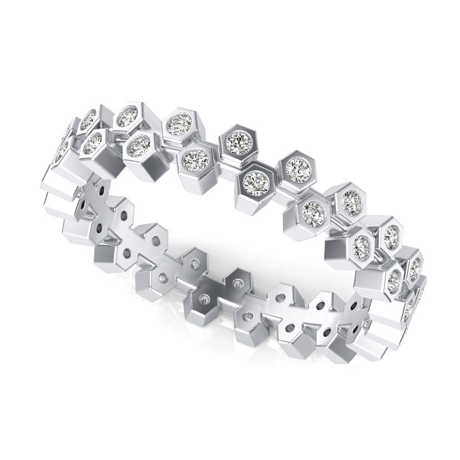 Hexagon Eternity Ring