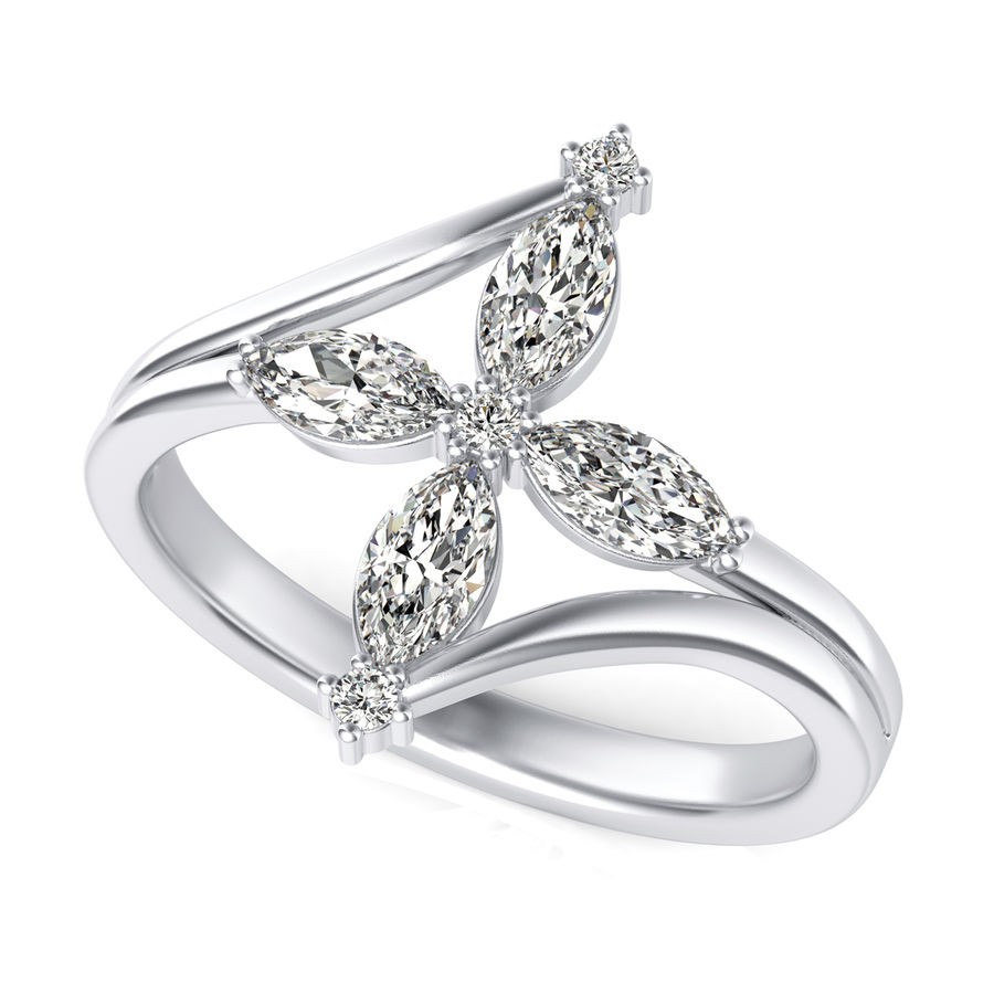 Marquise Flower Fashion Ring