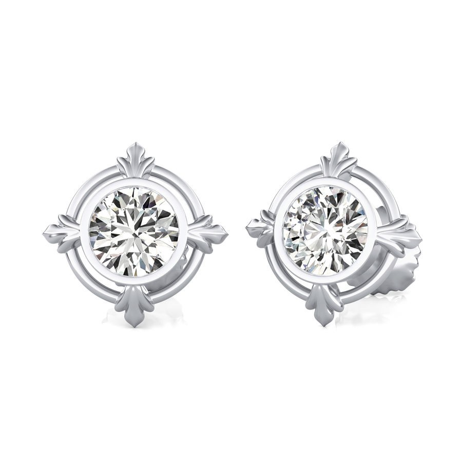 Bezel Stud Earrings