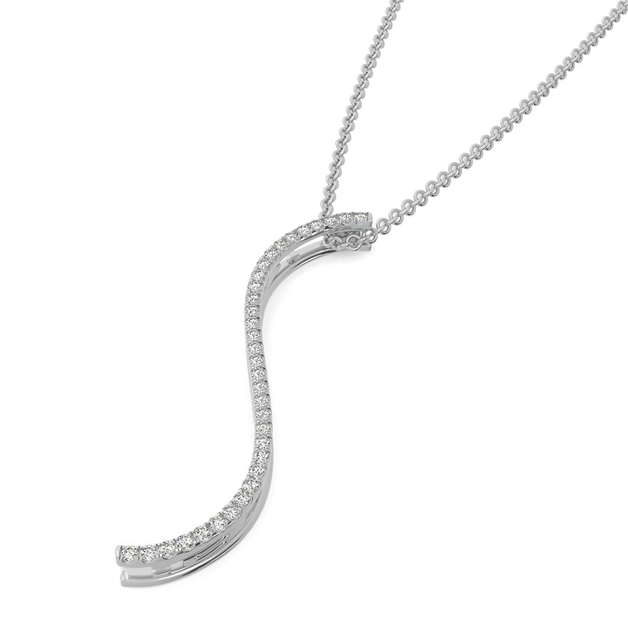 "LOVE" S-Curved Drop Bar Pendant 