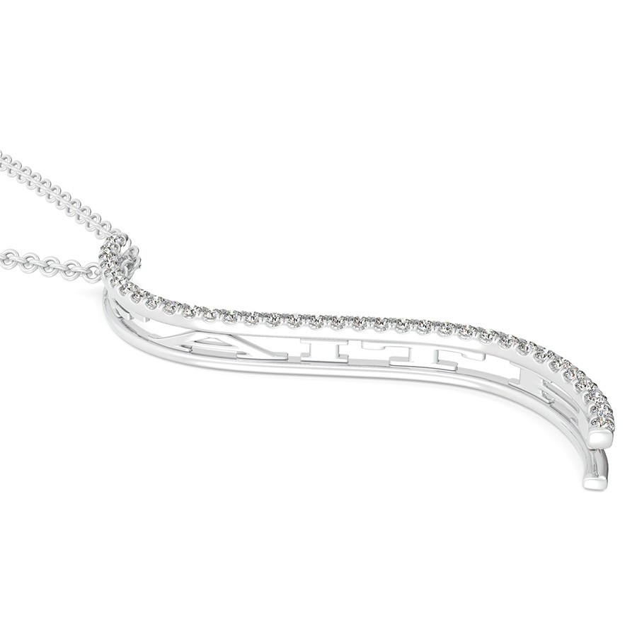 "FAITH" S-Curved Drop Bar Pendant 