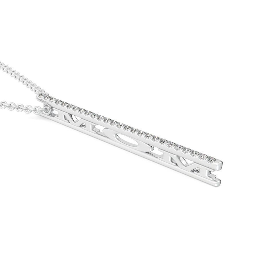 "MOM"  Drop Bar Pendant 