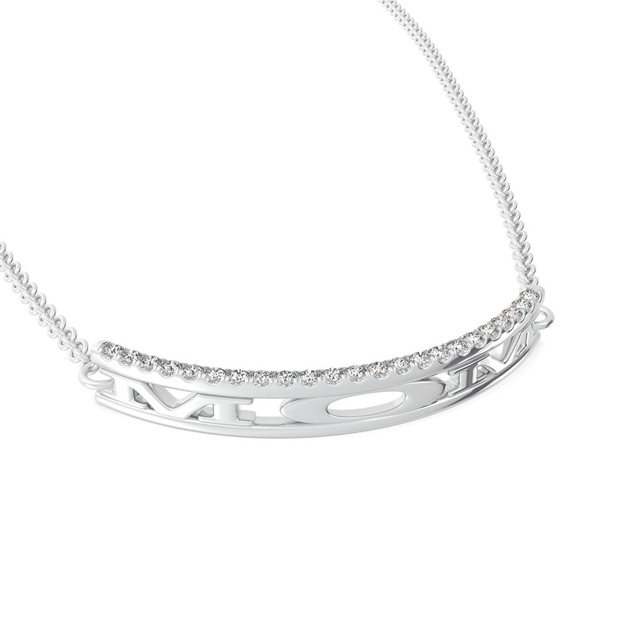 "MOM" Rounded Bar Pendant 