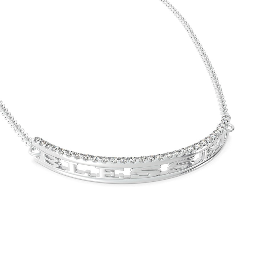 "BLESSED" Rounded Bar Pendant 