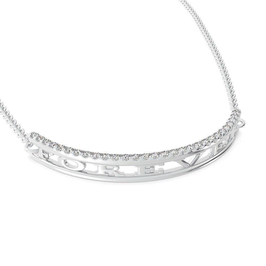 "FOREVER" Rounded Bar Pendant 