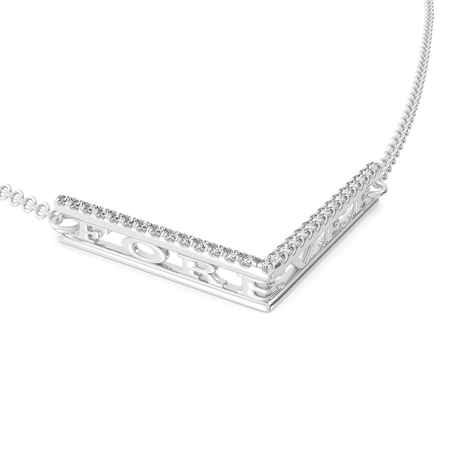 "FOREVER" Chevron Bar Pendant 
