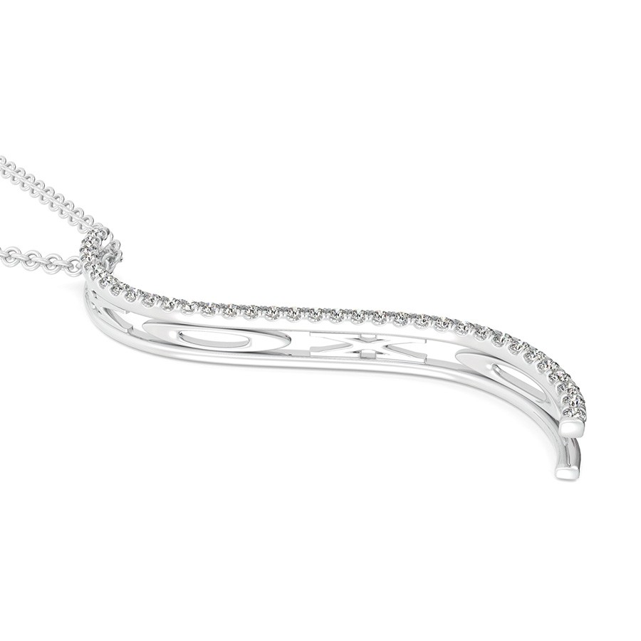 "XOXO" S-Curved Drop Bar Pendant 
