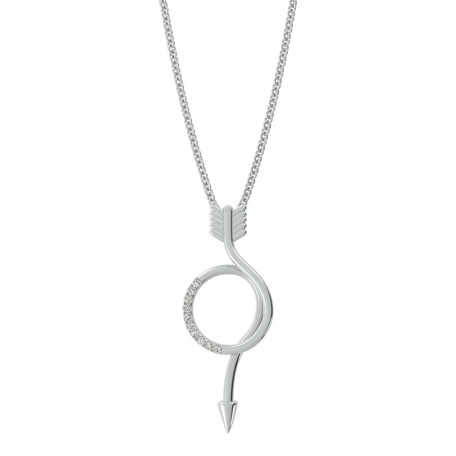 Spiral Arrow Drop Pendant  With Stones