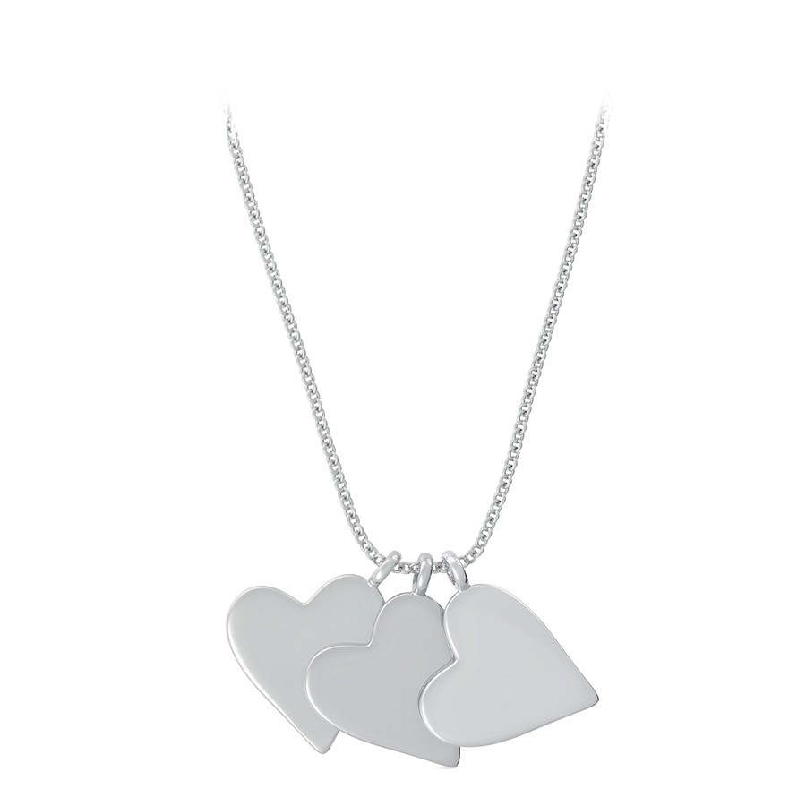 Tri Heart Dog Tag Charm Pendant