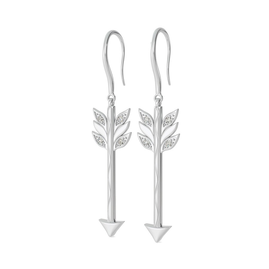 Leaf Arrow Drop Earrings