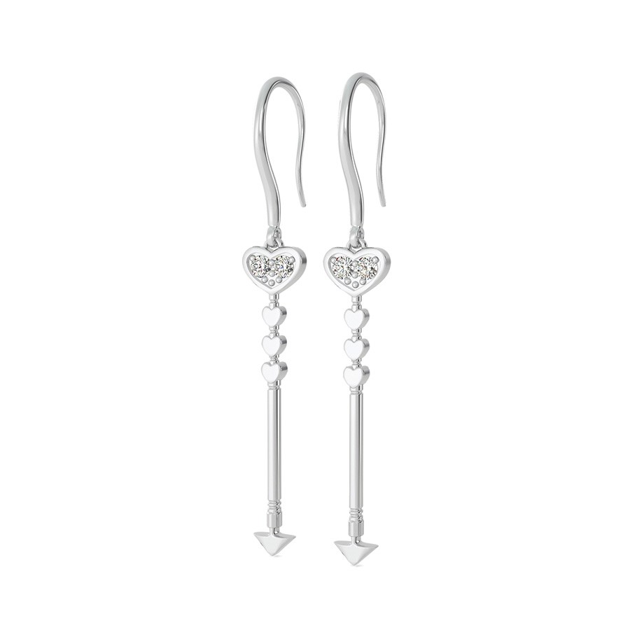 Heart Arrow Dangling Earrings