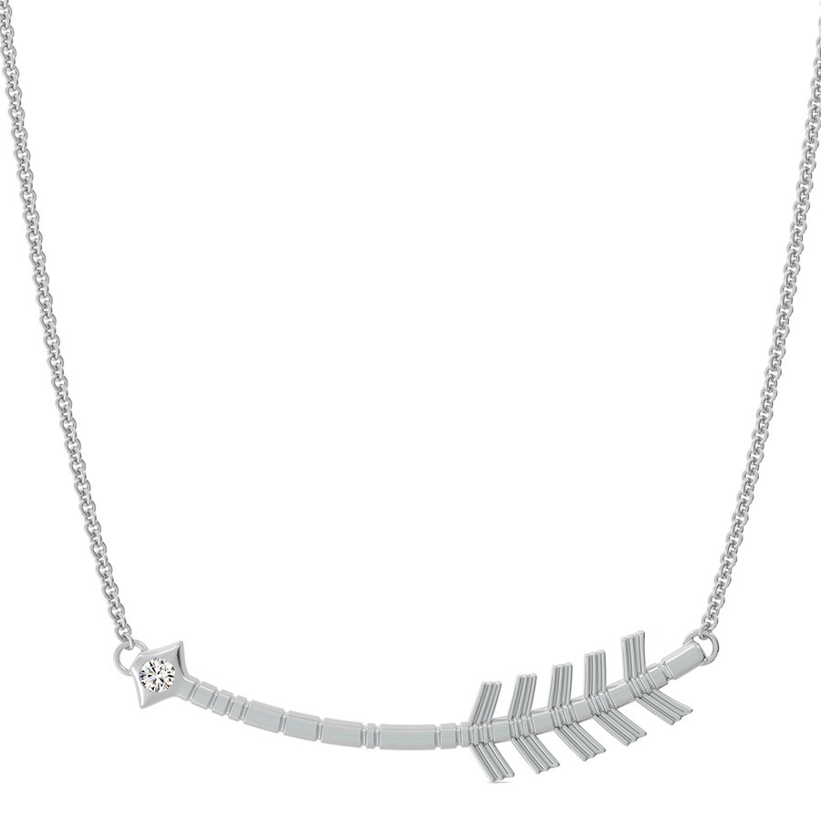 Tribal Curved Arrow Pendant With Bezel Set Stone