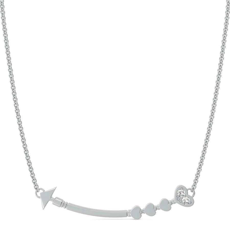 Heart Sideways Curved Arrow Pendant